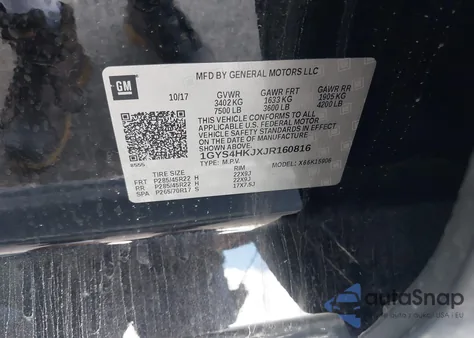 2018 Cadillac Escalade Esv Luxury z USA, uszkodzony, nr VIN 1GYS4HKJXJR160816